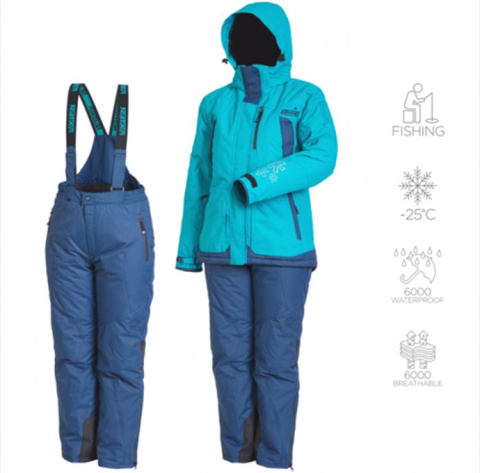 Костюм жіночий Norfin Women Snowflake 2 Блакитний - Зимовий -25°C
