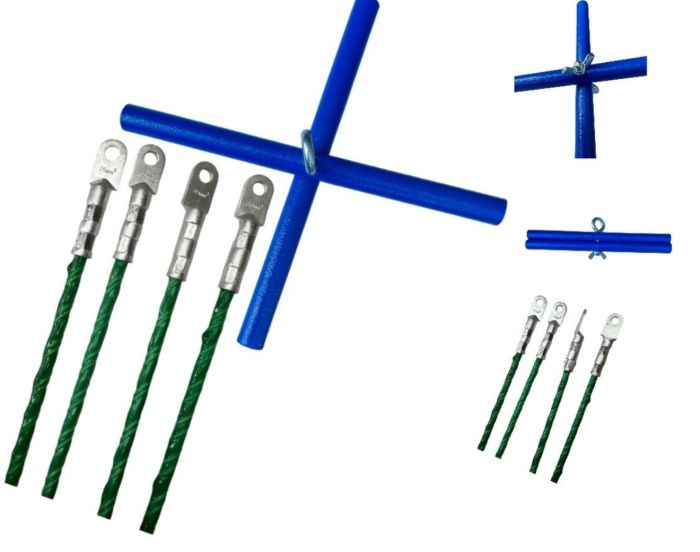 Дуги на павук для риболовлі - 3x3 метри (розбірні) - Діаметр 8 мм - З хрестовиною - Склопластикова арматура - Зелений