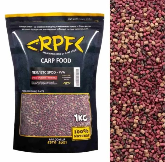 Мікро-Пеллетс RPF SPOD-PVA "Classic" - Креветка+Полуниця - 1 кг