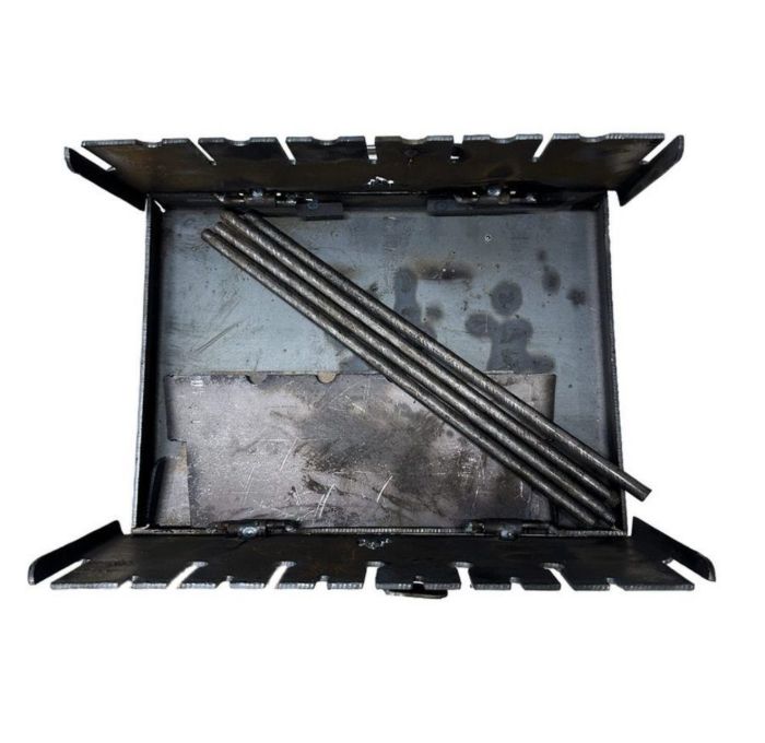 Мангал Вогник - Розкладний - Зі знімними ніжками - Сталь 3 мм - 44x28x15 см - На 8 шампурів