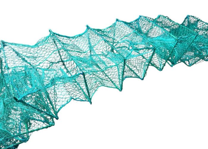 Раколовка - Кордова нитка посилена (15 ниток) - Осередок 20 мм - 21 вхід - 26x38 - Зелена - 8 м