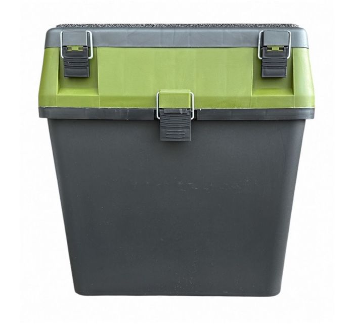 Ящик для зимової риболовлі - 18 л - 35x39x18 см - Чорно-оливкова - Україна.