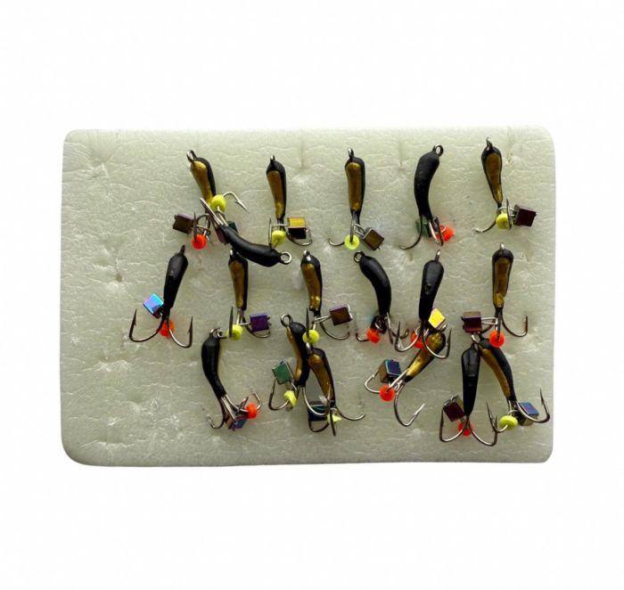 Мормишка Вольфрамова Володимирська "Чортик з кубиком хамелеон" - 4 мм - 0,4 г - Арт.576