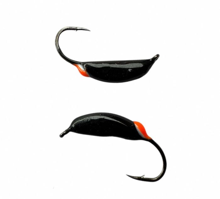 Мормишка Вольфрамова Володимирська Частка часнику - З червоною точкою - 2 мм - 0.3 г - Чорний - Арт.620