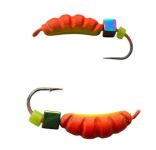 Мормишка Вольфрамова Володимирська Личинка - З кубиком хамелеон - 3 мм - 0.6 г - Оранжево-жовтий - Арт.606