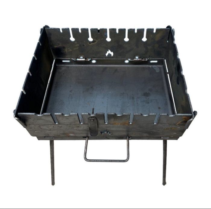 Мангал Вогник - Розкладний - Зі знімними ніжками - Сталь 3 мм - 35x27x15 см - На 6 шампурів