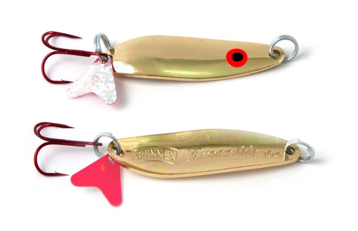 Блешня Spinnex Krocodile - Коливання - Очі червоні - Золото 10 г