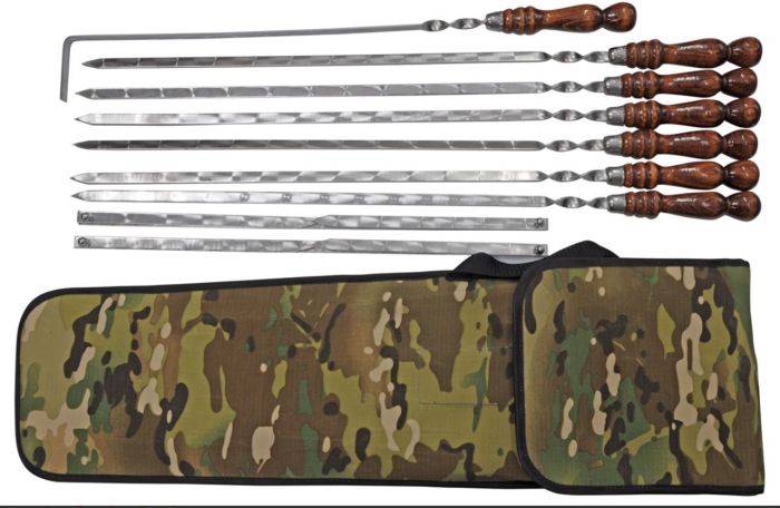 Набір шампурів з дерев'яними ручками в чохлі - Тип 1 - Кизляр