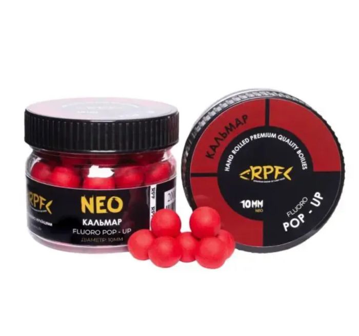 Бойли RPF NEO Fluoro Поп-ап Ø10 мм - Плаваючі - ПЕТ-банку 25 г - Кальмар