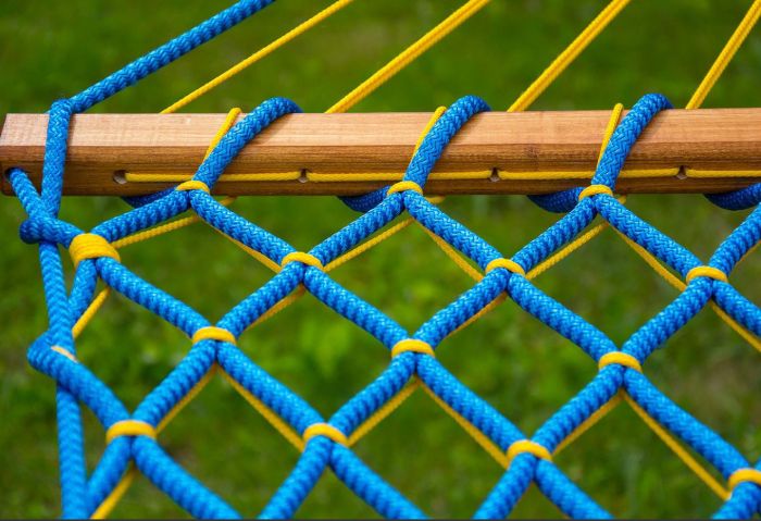 Гамак посилений безвузловий - Мотузка Ø10 мм - 130x200 см - Бірюзовий