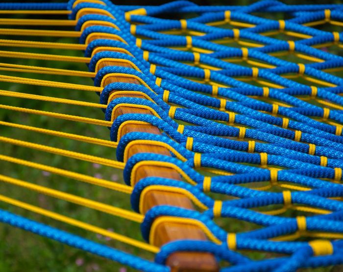 Гамак посилений безвузловий - Мотузка Ø10 мм - 130x200 см - Бірюзовий