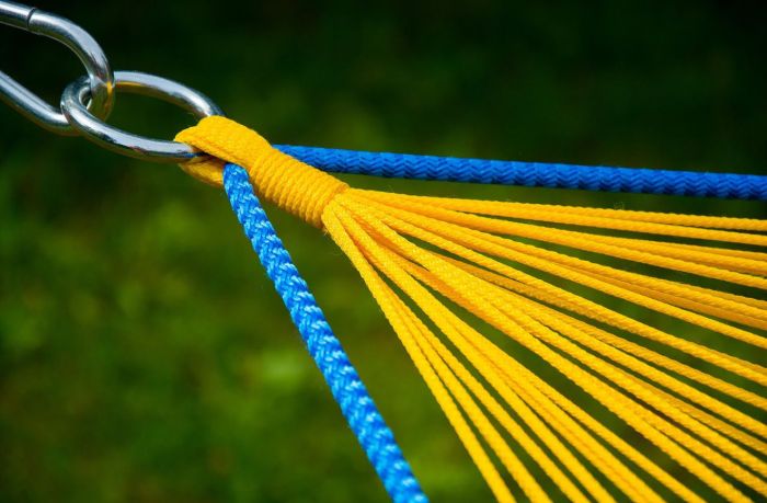 Гамак посилений безвузловий - Мотузка Ø10 мм - 130x200 см - Бірюзовий