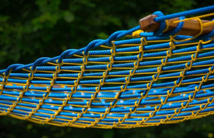 Гамак посилений безвузловий - Мотузка Ø10 мм - 130x200 см - Бірюзовий