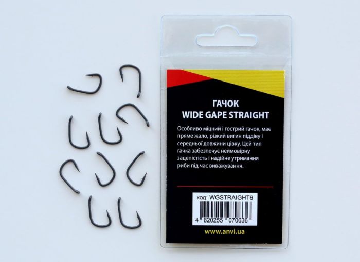 Гачок короповий Anvi Wide Gape Straight №6 - 10 шт/уп