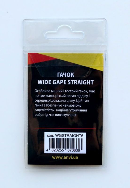 Гачок короповий Anvi Wide Gape Straight №6 - 10 шт/уп