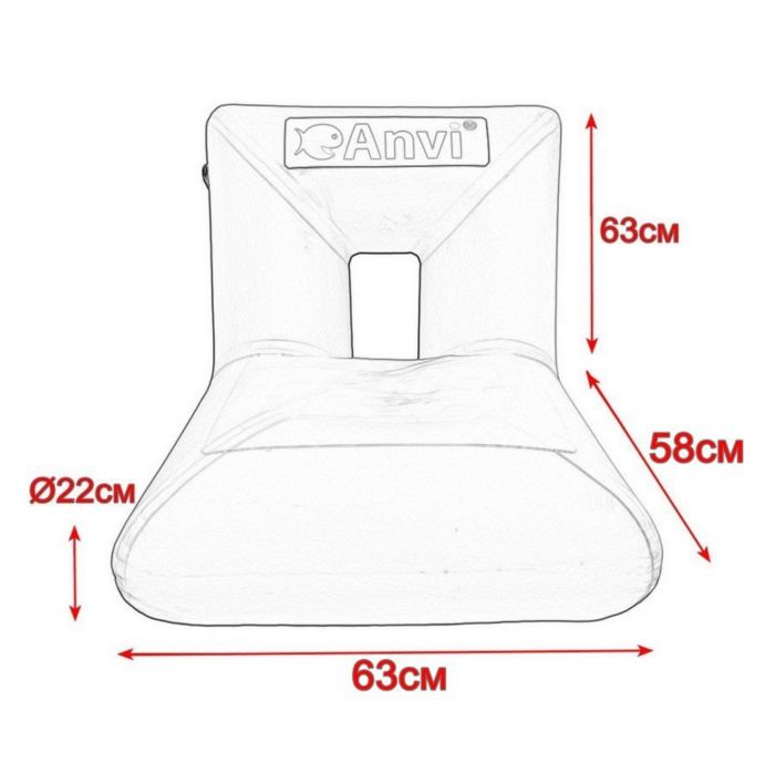 Надувне крісло для човна Anvi - Мале - Балон Ø22 см - ПВХ - Біле