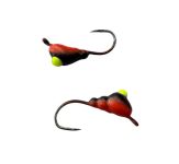 Мормишка Вольфрамова Володимирська Мураха - З кубиком хамелеон - 2 мм - 0.5 г - Чорно-червоний з жовтою точкою - Арт.634