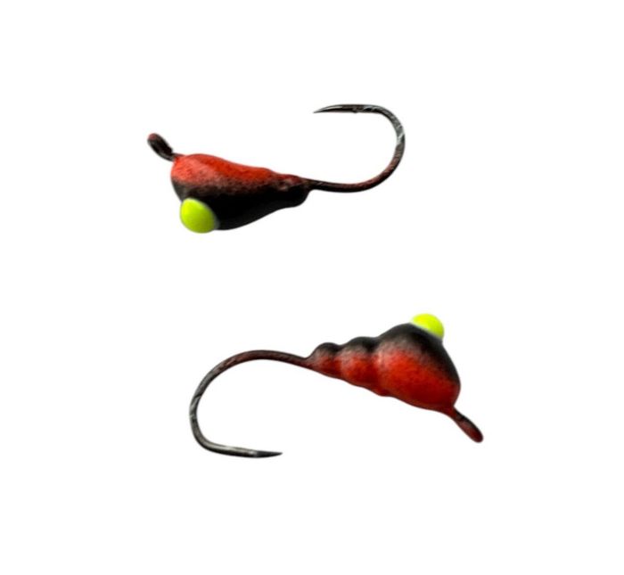 Мормишка Вольфрамова Володимирська Мураха - З кубиком хамелеон - 2 мм - 0.5 г - Чорно-червоний з жовтою точкою - Арт.634