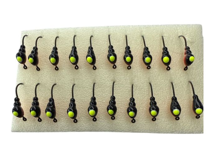 Мормишка Вольфрамова Володимирська Мураха - З кубиком хамелеон - 2 мм - 0.5 г - Чорно-червоний з жовтою точкою - Арт.634