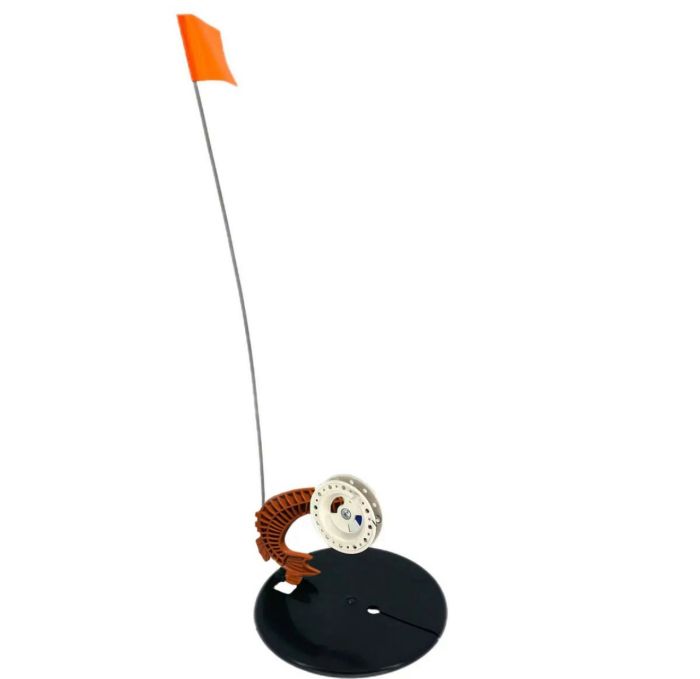 Зимовий набір: Жерлиця Щука оснащена 10 шт. + Ящик зимовий 18 л - Чорно-салатовий