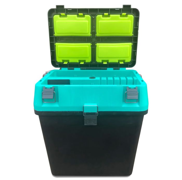 Ящик для зимової риболовлі - Чорно-бірюзовий - Україна.