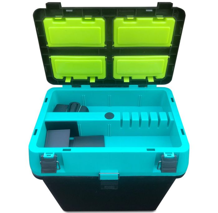 Ящик для зимової риболовлі - Чорно-бірюзовий - Україна.