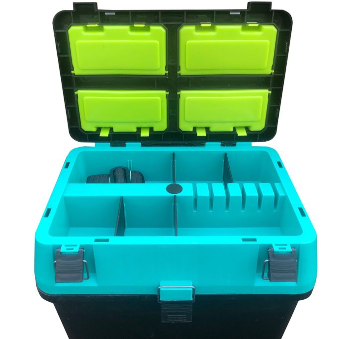 Ящик для зимової риболовлі - Чорно-бірюзовий - Україна.