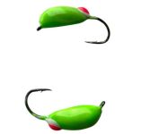 Мормишка Вольфрамова Володимирська Частка часнику - З червоною точкою - 3 мм - 0.4 г - Зелений - Арт.599