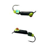 Мормишка Вольфрамова Володимирська Гвоздик - З кубиком хамелеон - 2.5 мм - 0.5 г - Чорний з жовтою точкою та каменем - Арт.605