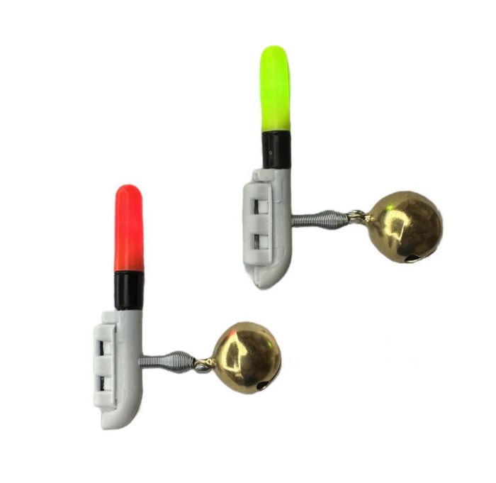 Сигналізатор клювання для фідера - Світлозвуковий - 1 дзвіночок - 7 см - Живлення 2 батарейки + USB зарядка - 2 шт/уп