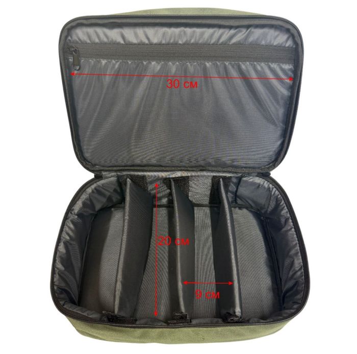 Сумка Molitrix для оснасток та технопланктону на товстолоба - Подвійна - 33x23x19 см - Олива