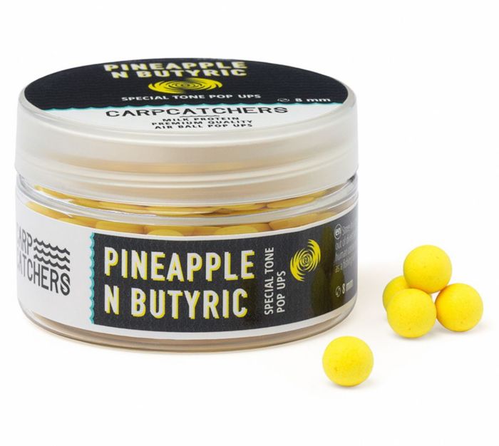 Бойли Carp Catchers Pop Ups Special Tone - Плаваючі - Ø8 мм - Natural Fluoro Yellow - Pineapple N Butyric
