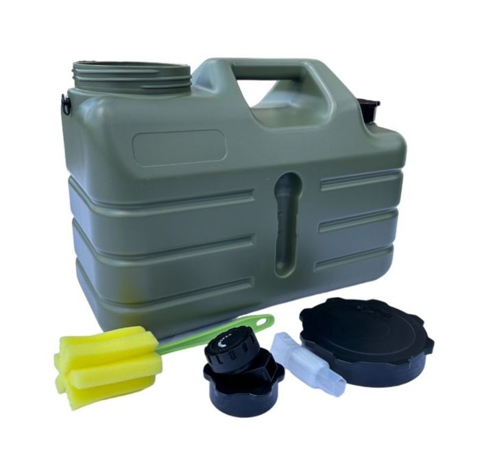 Каністра для води з краном - 11 л - 34x23x17 см - Хакі.