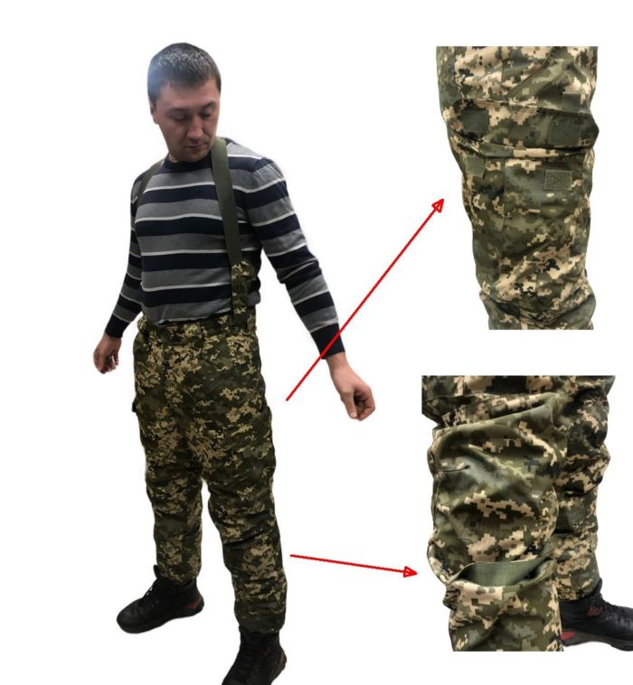 Штани зимові польові утеплені ММ14 - Тактичні штани ЗСУ - Штани військові армійські - Піксель