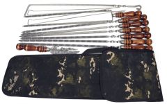 Набір шампурів з дерев'яними ручками + Спиці для овочів - У чохлі - Тип 2 - Кізляр