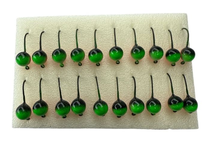 Мормишка Вольфрамова Володимирська Куля Гранений з кембриком - Фарбований - 4 мм - 0.6 г - Чорно-зелено-червоний - Арт.621