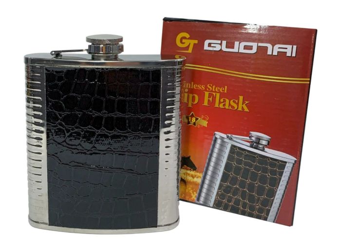 Фляга з нержавіючої сталі обтягнута шкірою GD18 - 532 мл.