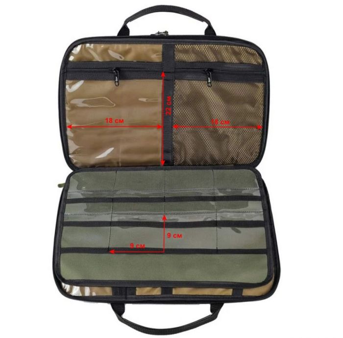 Органайзер GREAT-RIGS для готових повідців, фурнітури та аксесуарів - ПрофМонтаж - 2 відсіки - 40x30x4 см - Хакі