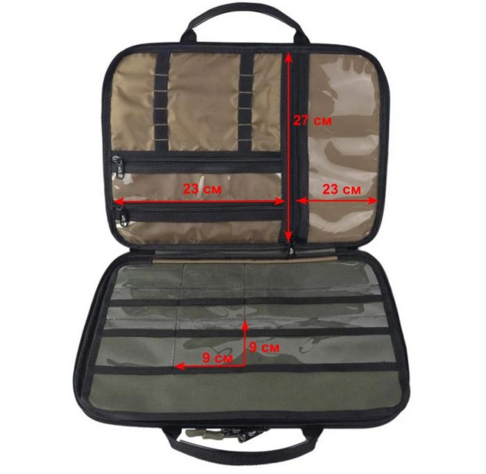 Органайзер GREAT-RIGS для готових повідців, фурнітури та аксесуарів - ПрофМонтаж - 2 відсіки - 40x30x4 см - Хакі
