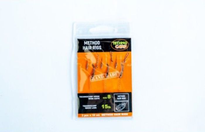 Готовий повідець Method Технокарп - Wide Gape Hook №8 - 15Lb - 3 шт/уп
