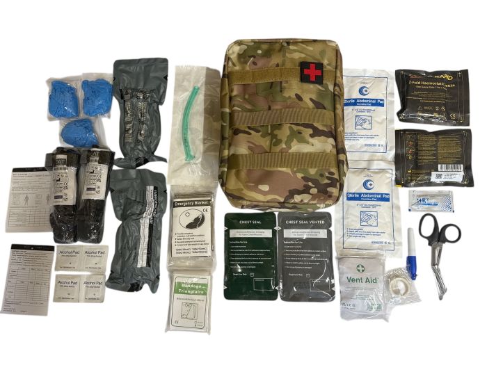 Тактична сумка-аптечка MOLLE – Розкладна, з кріпленням, укомплектована (IFAK)