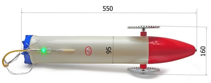 Торпеда для протягування мереж під льодом - На акумуляторах - Пластикова
