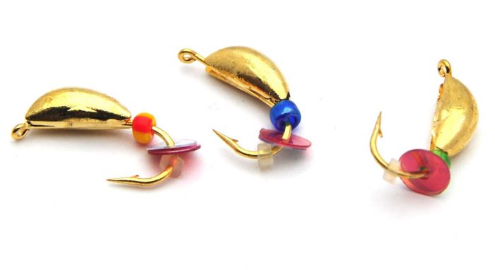 Мормишка Вольфрам Долька Часнику з бісером - Золото - 10 шт./уп