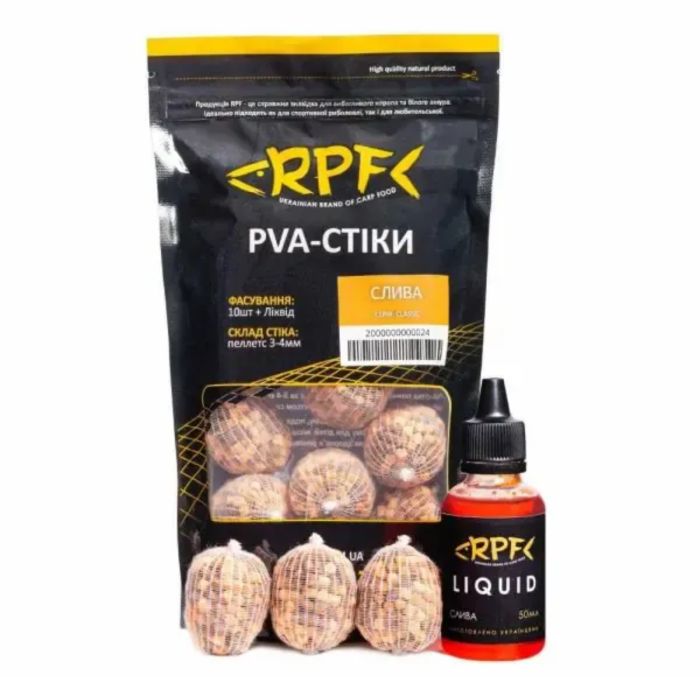 Готові ПВА-стики RPF "Classic" (10 шт. х 20 г) + Ліквід 50 мл - Слива