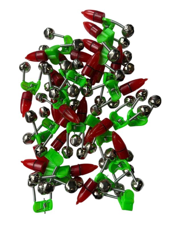 Дзвіночок подвійний з прищіпкою "Світлячок" - На батарейці - Червоний - 1 шт.