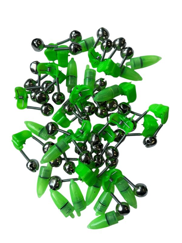 Дзвіночок подвійний з прищіпкою "Світлячок" - На батарейці - Зелений - 1 шт.