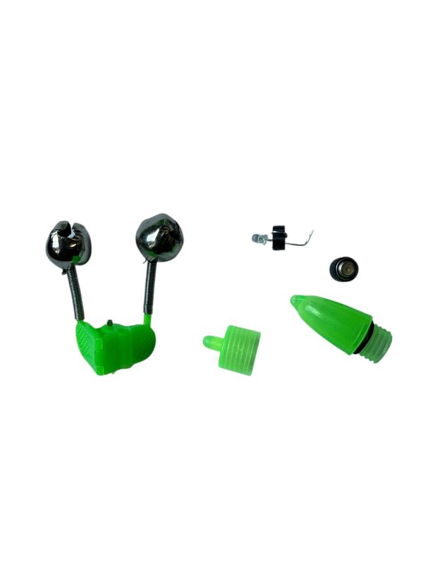 Дзвіночок подвійний з прищіпкою "Світлячок" - На батарейці - Зелений - 1 шт.