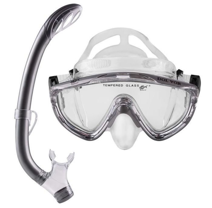 Комплект маска та трубка Dolvor - M171P+SN59P - Сріблий