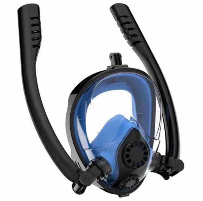 Маска для плавання - Повнолицева - На 2 трубки - Синя