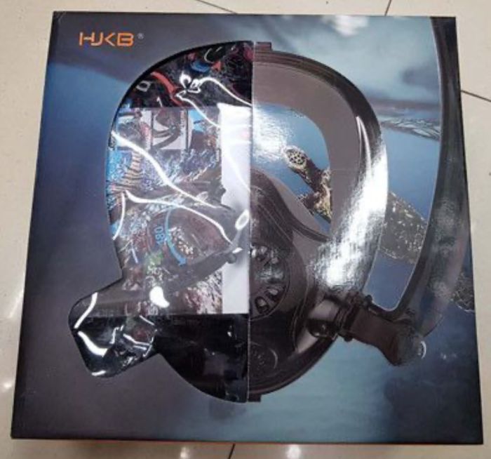 Маска для плавання - Повнолицева - На 2 трубки - Синя